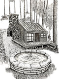 'The Well' Handcrafted Pen and Ink Art Print