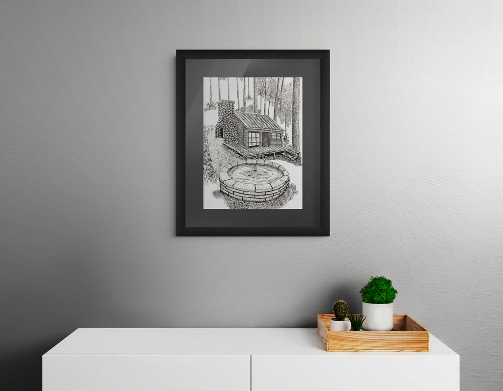 'The Well' Handcrafted Pen and Ink Art Print