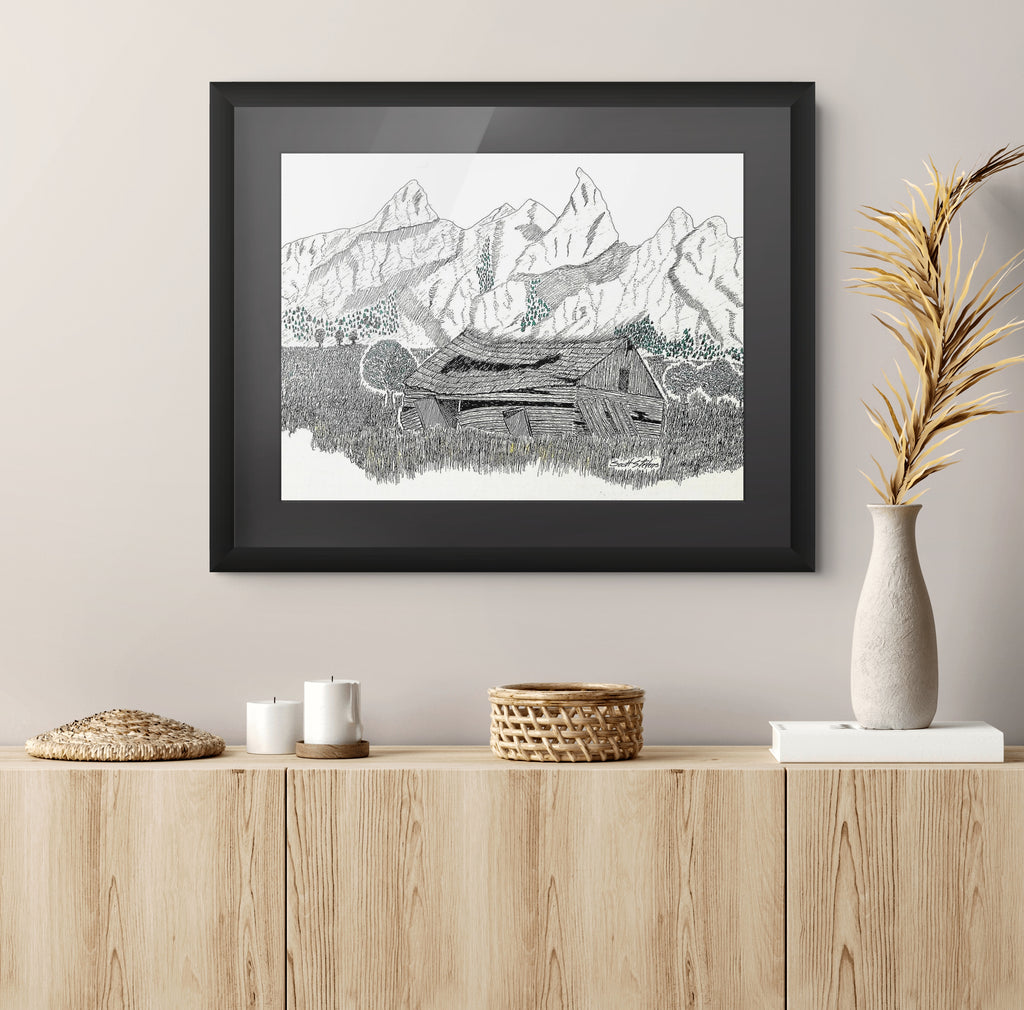 'Receding Waters' Handcrafted Pen and Ink Art Print