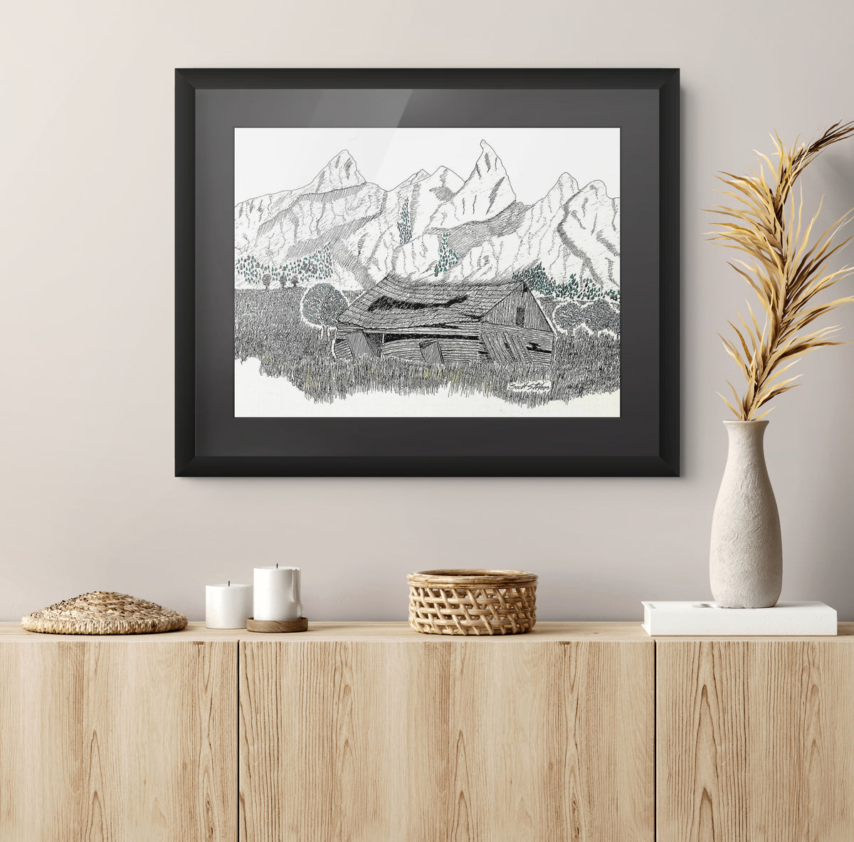 'Receding Waters' Handcrafted Pen and Ink Art Print