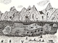 'Receding Waters' Handcrafted Pen and Ink Art Print