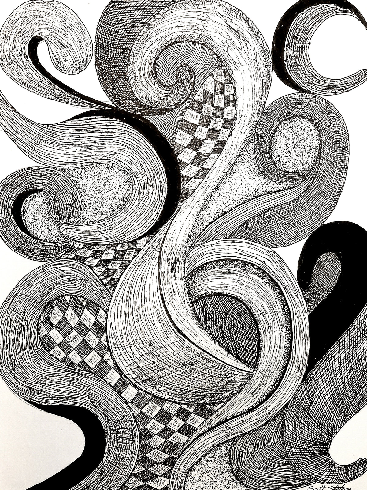 'Smoke of the Fire' Handcrafted Pen and Ink Art Print