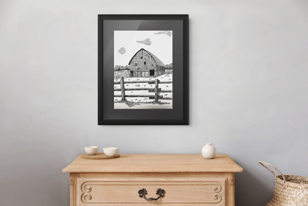 'Stones' Handcrafted Pen and Ink Art Print